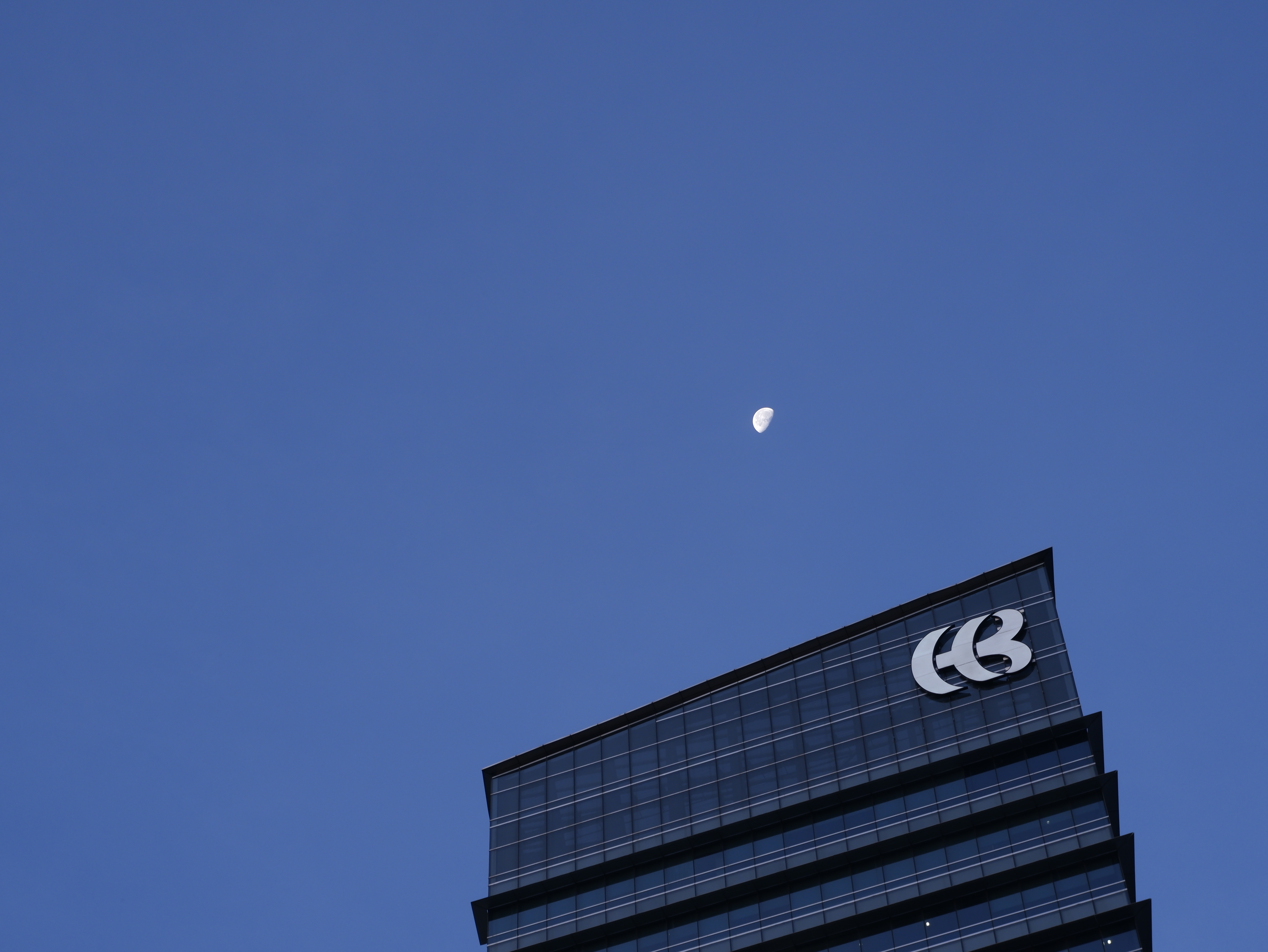 Some of the surface detail on the moon is visible here.