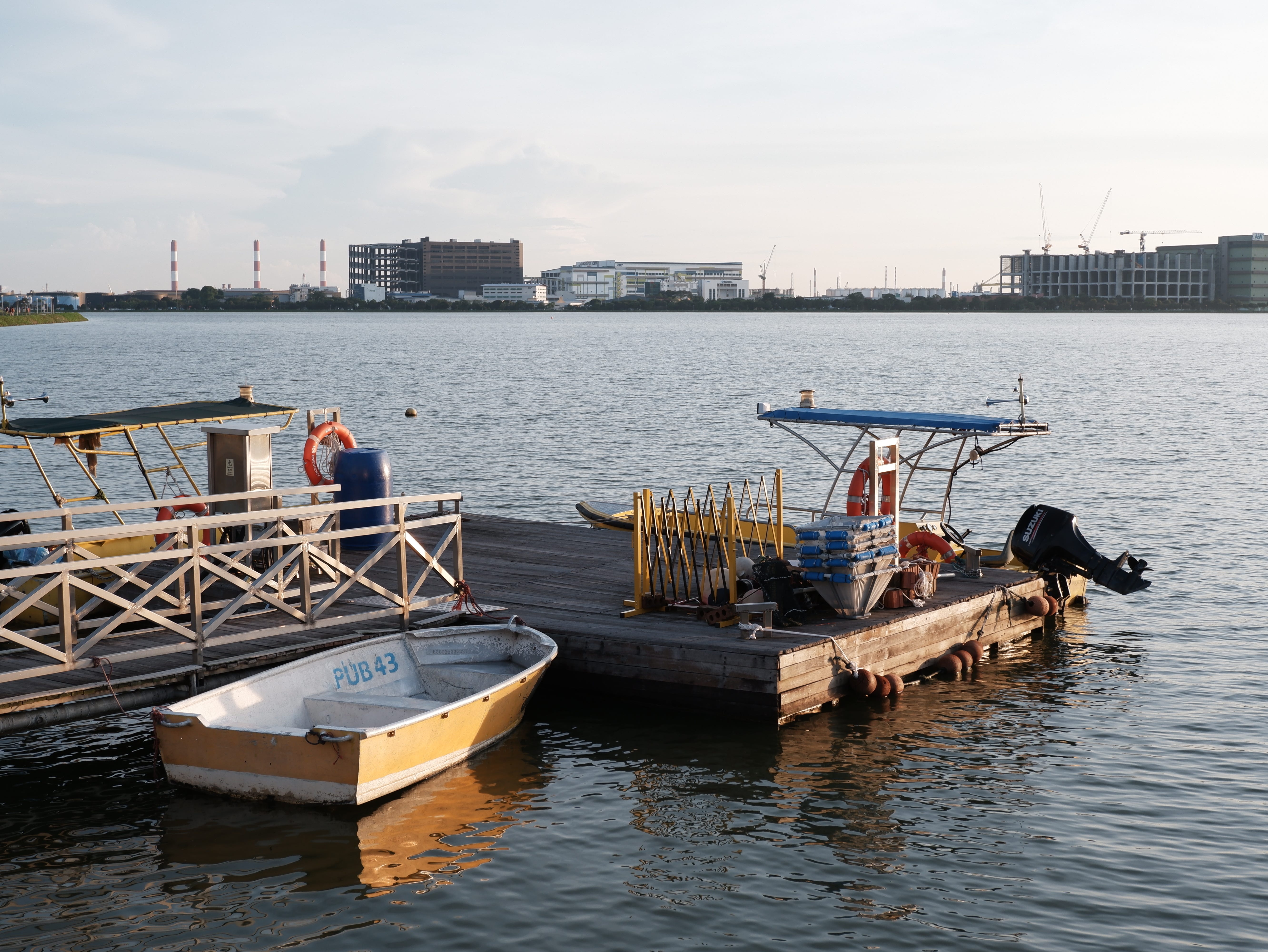 Boats moored at the pier. Access to the pier was restricted.