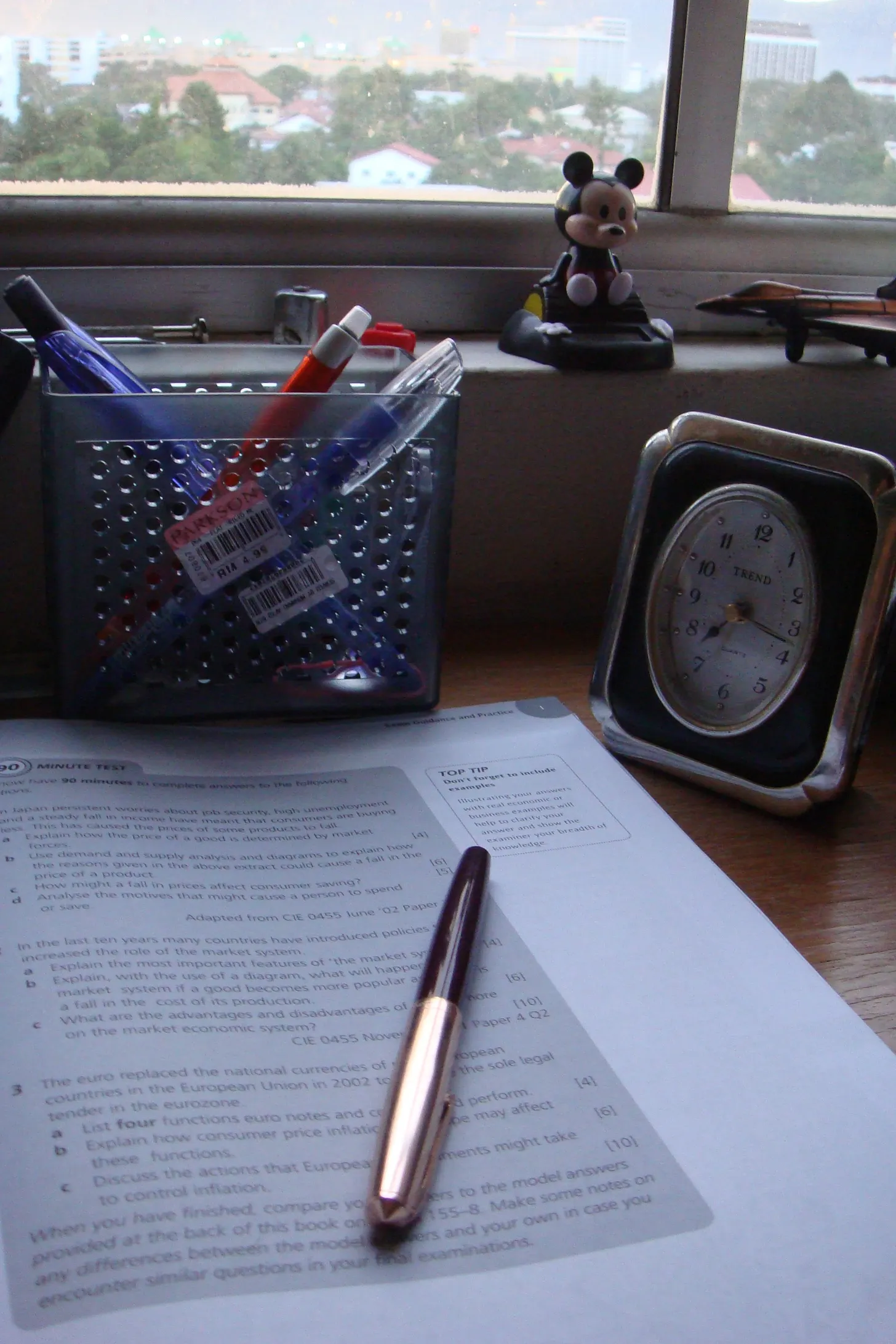 A desk beside a window in the author’s high-school bedroom.
