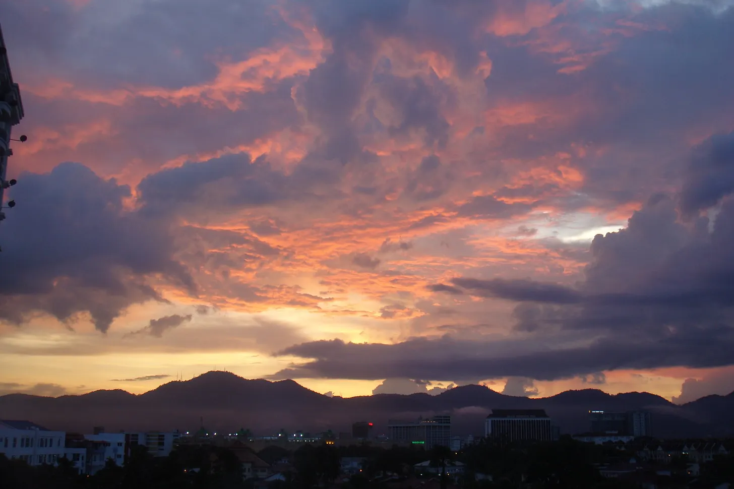 A dramatic sky filled with dark clouds.