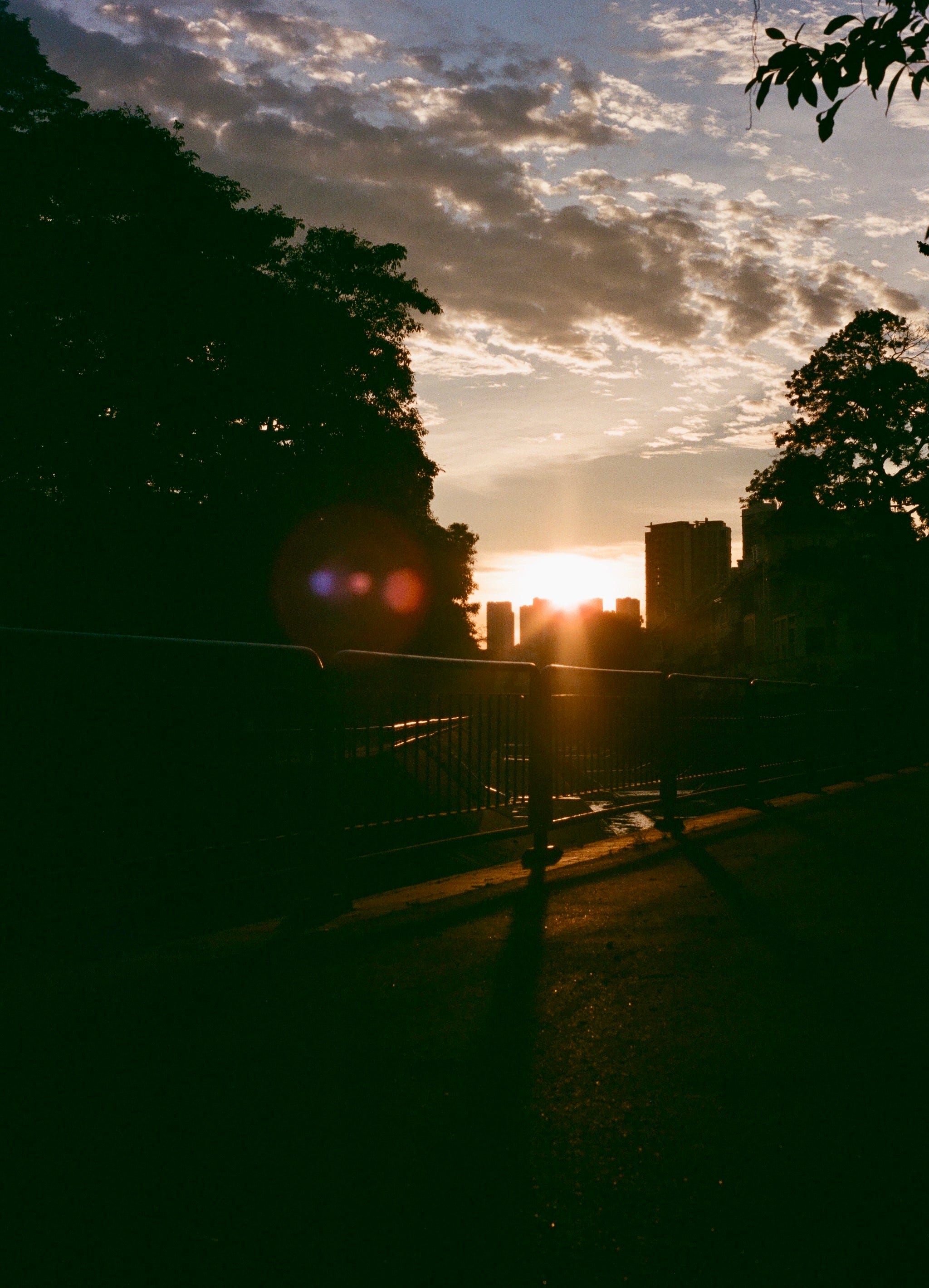 Interplay of light and shadow on the clouds near the western horizon.